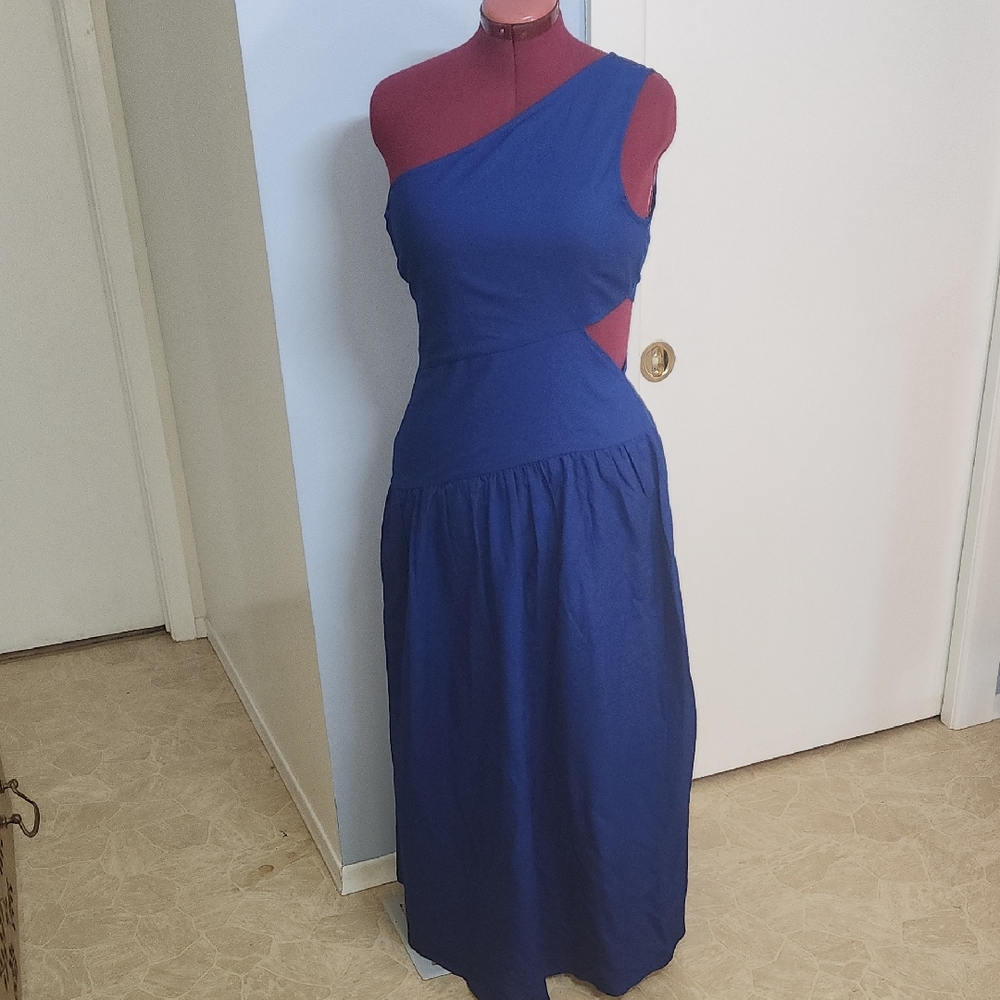 Ankle Length Asymetrical Cotton Linen Dress
